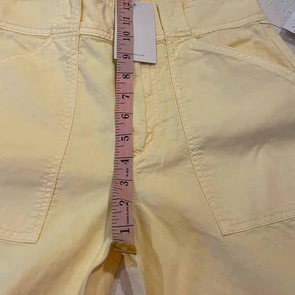Joie Mirenda Yellow High Rise Cropped Tapered Pants Color Banana NEW - Picture 9 of 15